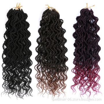 18inch Wavy Senegalese Twists Crochet Braids Synthetic Artificial Hair Extension Curly Pre looped Senegal Twist Braids Curly